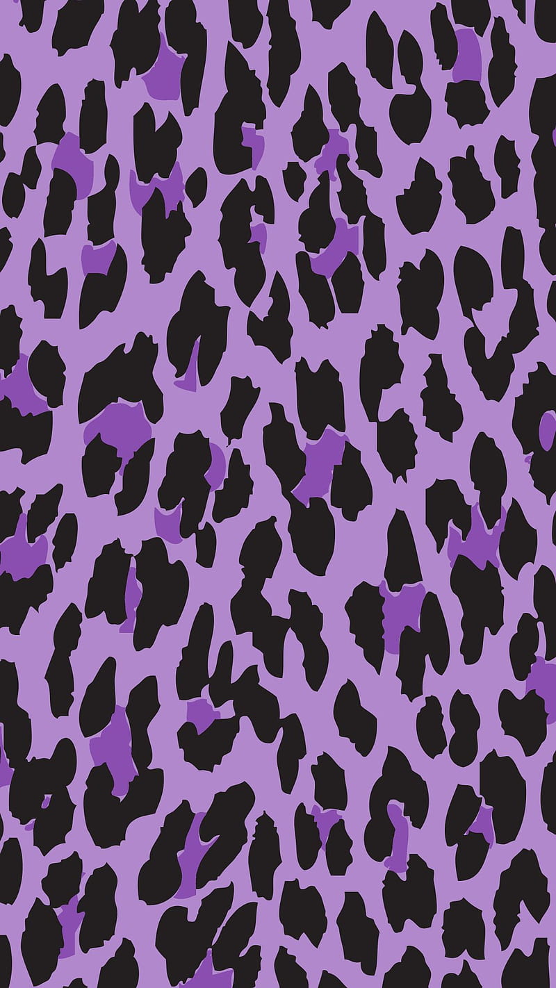 Leopard, abstract, black, purple, HD phone wallpaper