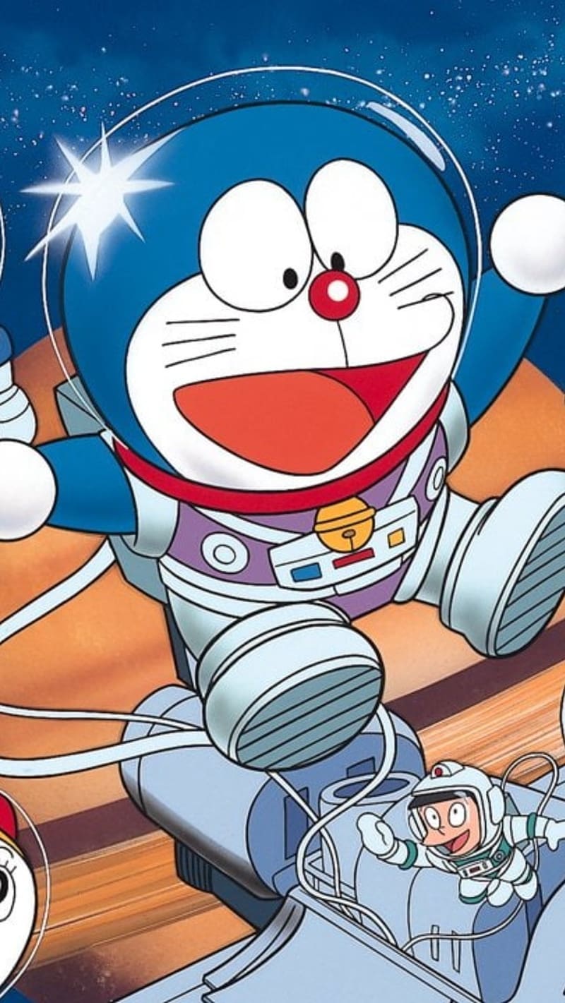 Doraemon In Space, doraemon, space, nobita, cartoon, animated, blue,  astronaut, HD phone wallpaper | Peakpx