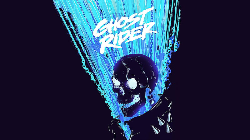 Ghost Rider Minimal , ghost-rider, superheroes, artwork, minimalism, HD wallpaper