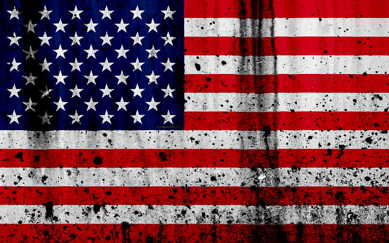 American flag grunge, flag of USA, North America, US flag, USA, America, national symbols, flag of America, USA national flag, HD wallpaper