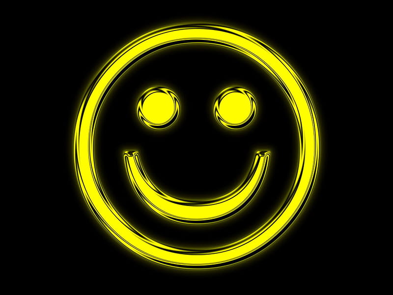 Smiley Face, cg, smiley, colors, black, yellow, graffiti, abstract, 3d, face, HD wallpaper