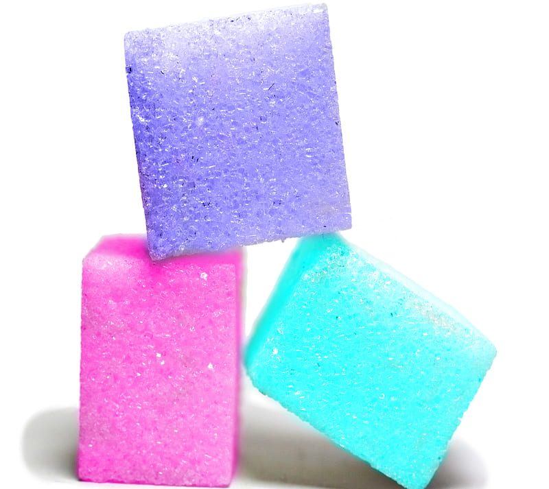 neon sugar cubes, candy, cube, cute pastel, pink, purple, sugar, teal, HD wallpaper