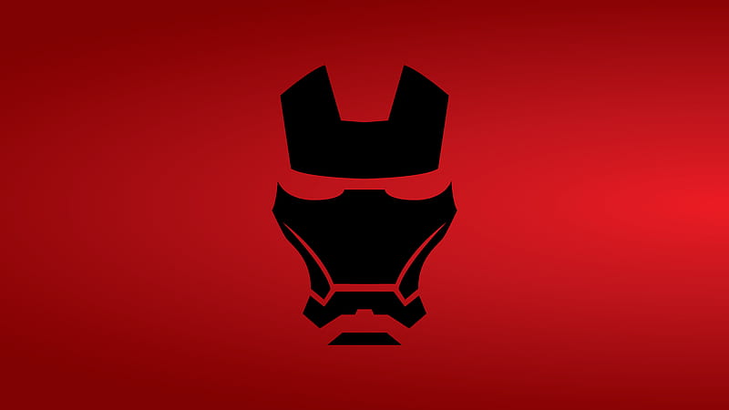 Iron Man Mask Minimalist , iron-man, minimalism, minimalist, superheroes, red, HD wallpaper
