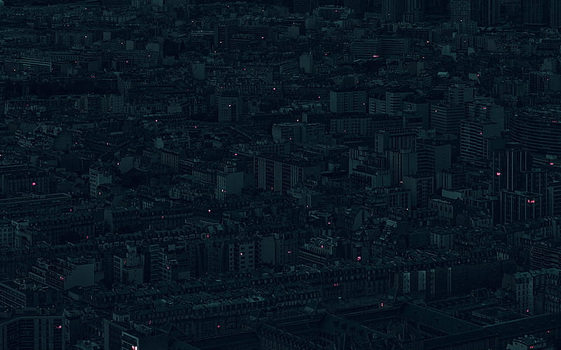 night, city, dark, minimal, illustration, art, green, HD wallpaper