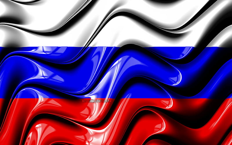 Russian flag Europe, national symbols, Flag of Russia, 3D art, Russia, European countries, Russia 3D flag, HD wallpaper