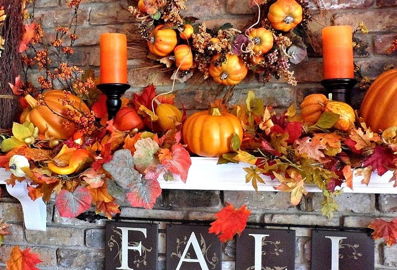 Fall Decoration, Fall, Deco, Autumn, Candle, HD wallpaper