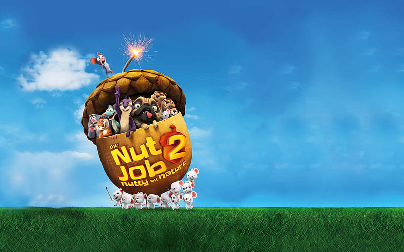 The Nut Job 2, Nutty by Nature, 2017, Poster, new cartoons, squirrel, HD wallpaper