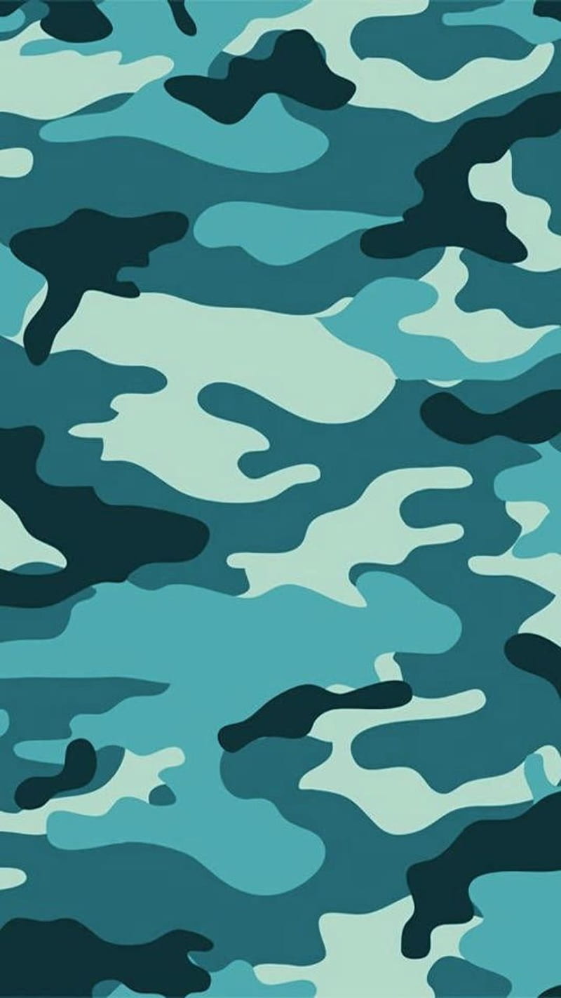 Camo, blue, camouflage, color, teal, HD phone wallpaper