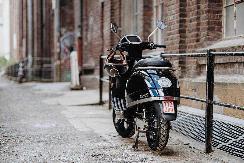 kumpan 54, moped, bike, helmet, HD wallpaper