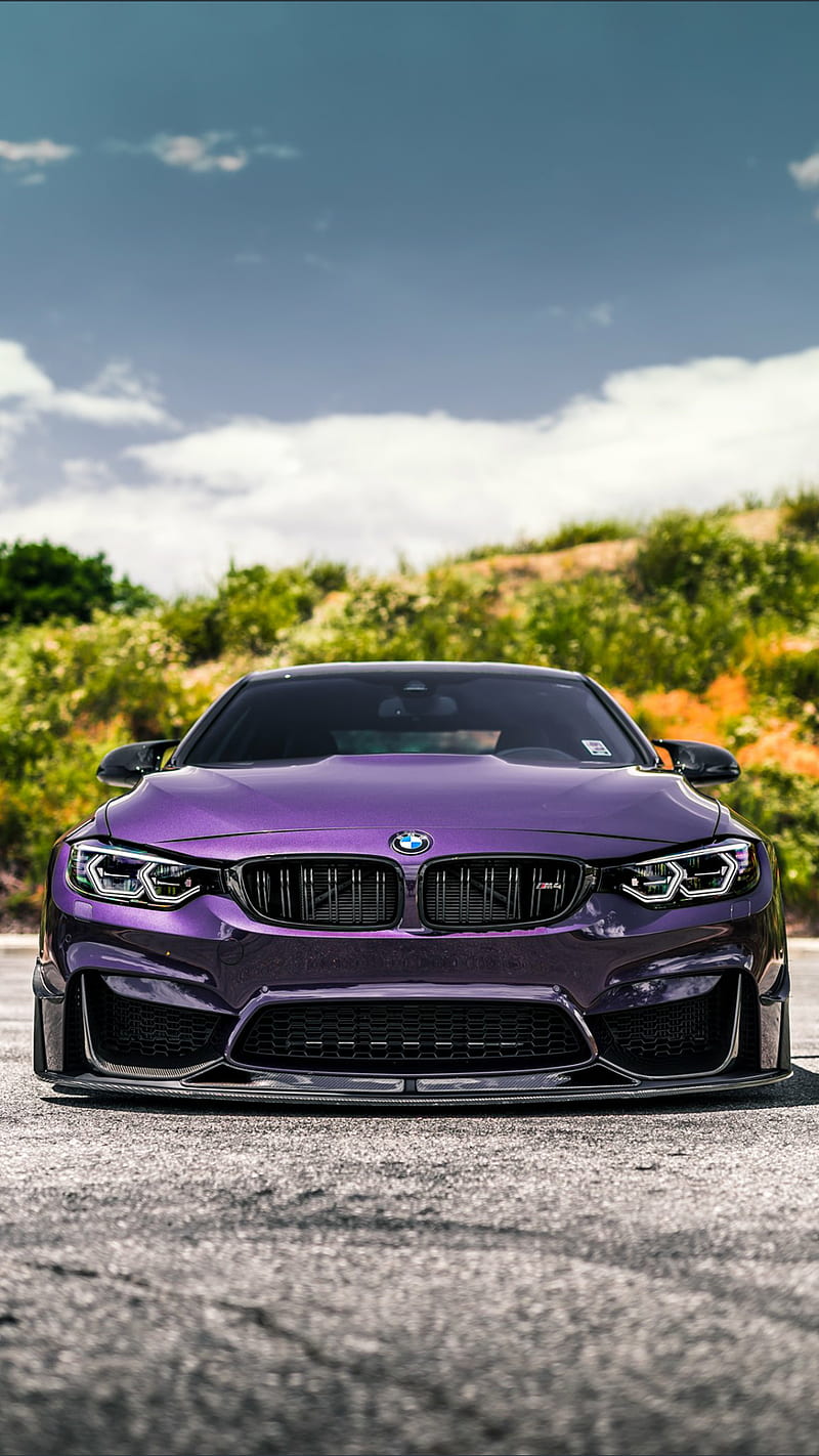 Purple BMW, bmw, car, carbon, germany, m4, new, purple, sports, HD phone wallpaper