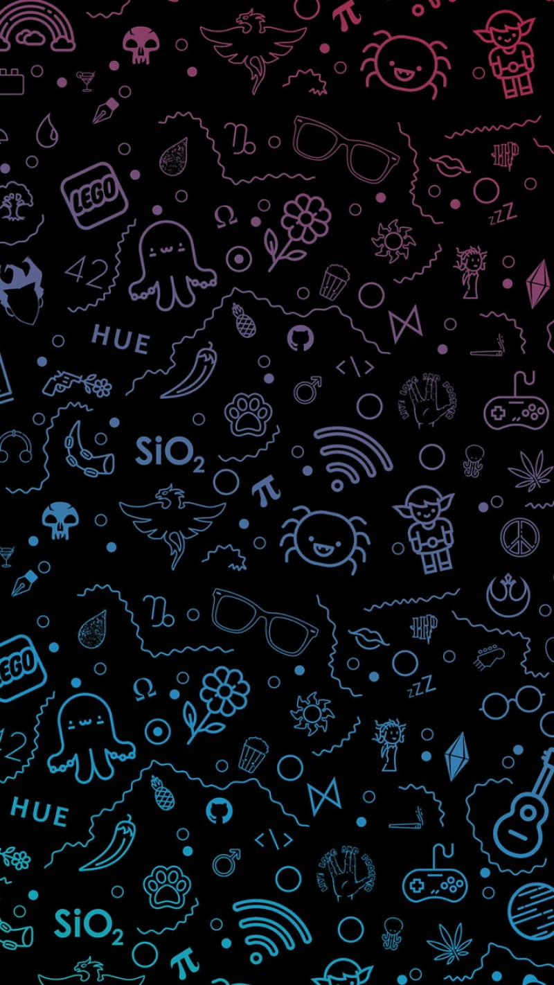 Doodlin, cartoon, neon, dark, simple, swirl, halloween, black, HD phone  wallpaper | Peakpx