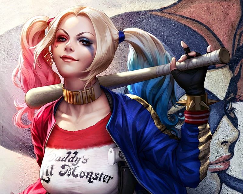 1080P free download | Harley Quinn, red, game, blonde, woman, fantasy ...