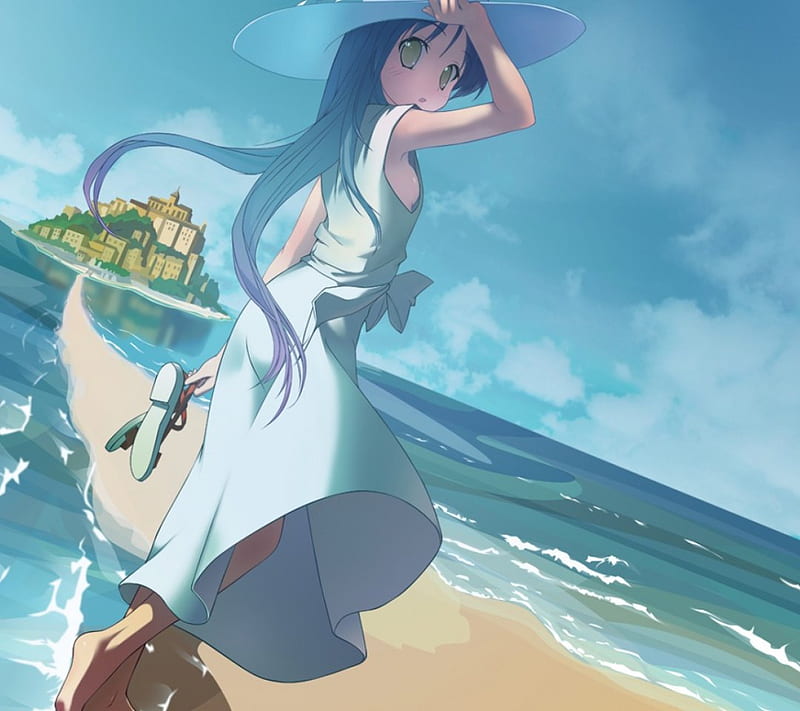 Summer time, summer, Anime, girl, hat, HD wallpaper | Peakpx