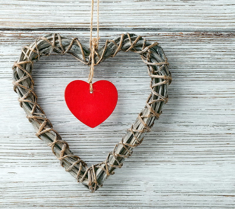 Heart, love, romantic, valentine, wood, HD wallpaper