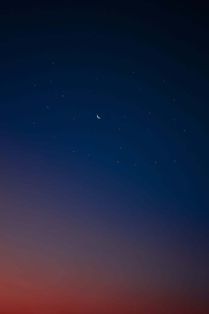 Moon, starry sky, sky, gradient, HD phone wallpaper | Peakpx