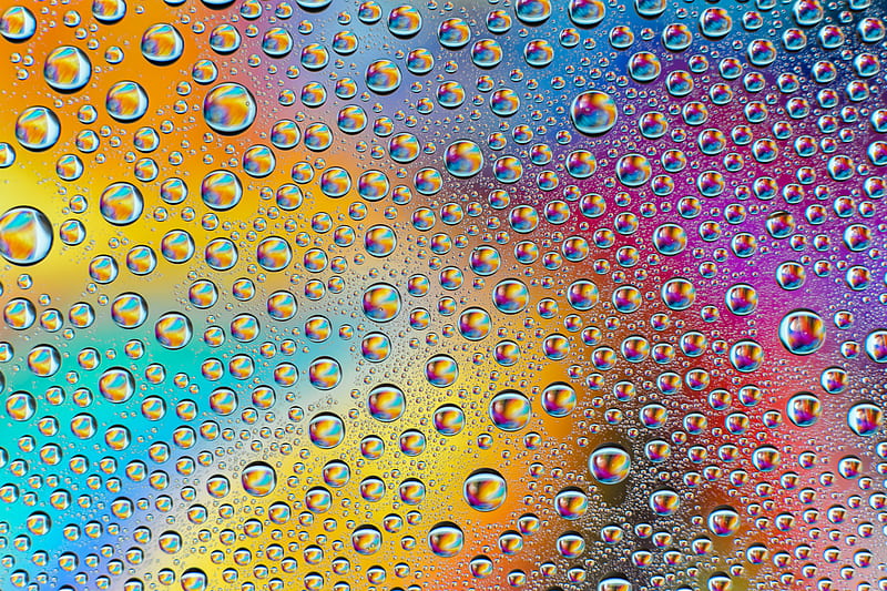 drops, rainbow, gradient, colorful, HD wallpaper