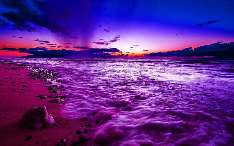 SEASHORE at DUSK, beach, sunset, nature, seashore, HD wallpaper | Peakpx