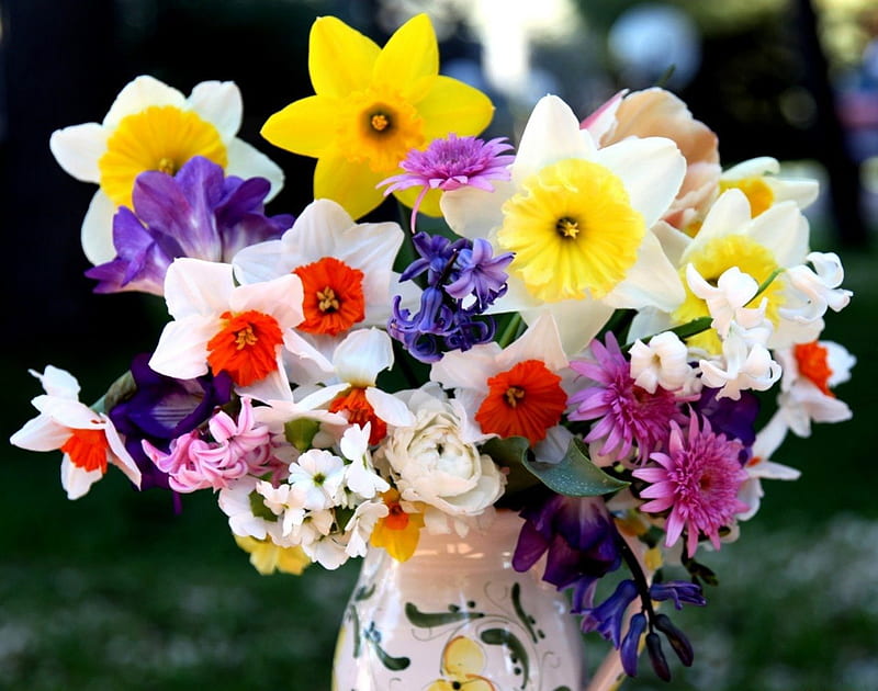 * Colorful spring *, colorful, bouquet, flowers, colors, sunny, spring, HD wallpaper