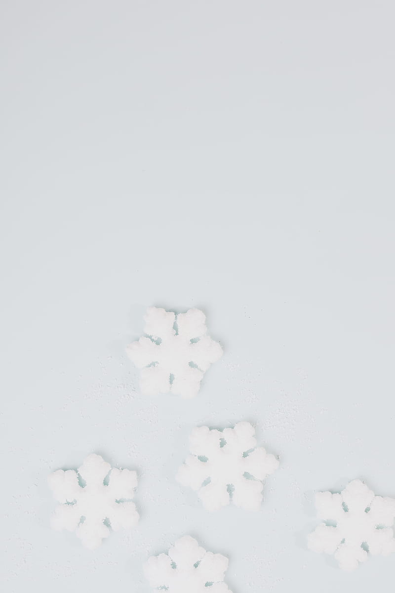 White Snow Flakes on White Surface, HD phone wallpaper