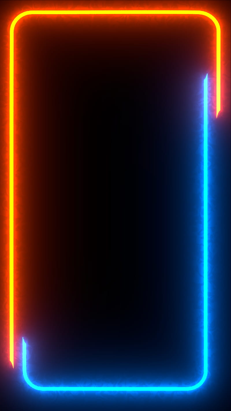 Double Colored Edges 1, amoled, blue, border, dark, frame, iphone, light, orange, samsung, HD phone wallpaper