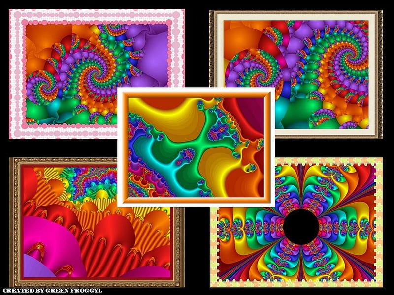 Collage Framed Art Collage Fractal Abstract Hd Wallpaper Peakpx