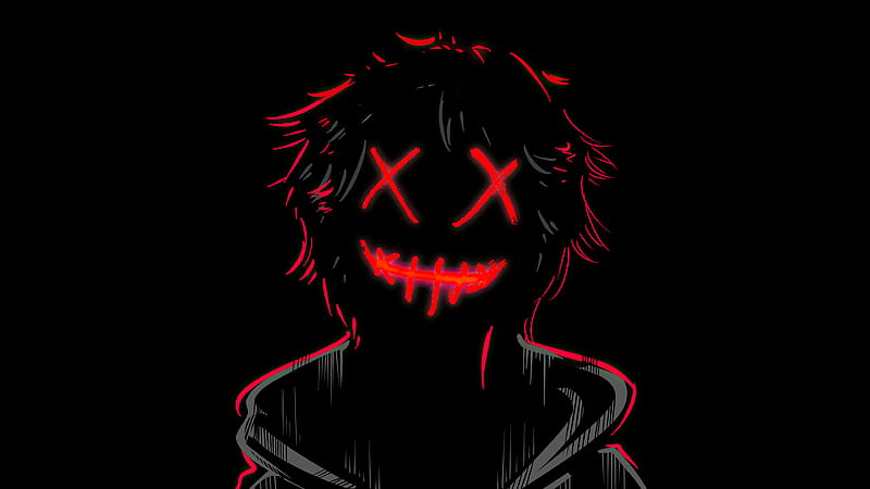 Dak Red Anon Guy , dark, black, artist, artwork, digital-art, HD wallpaper
