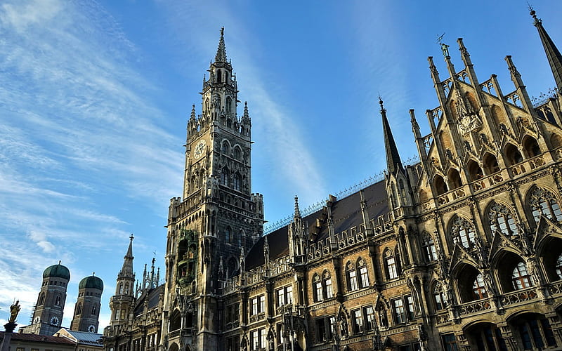 New Town Hall, Munich, Germany, beautiful building, Gothic style, Munich Landmark, HD wallpaper