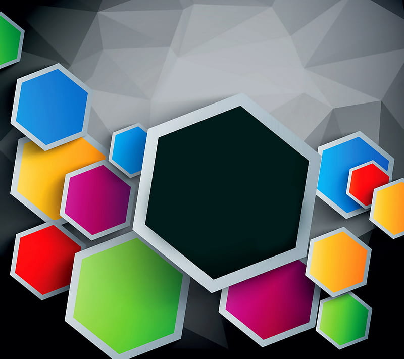 Colored Hexagons, abstract, background, colorful, geometry, hexagons, vector, HD wallpaper