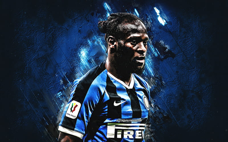 Victor Moses, Inter Milan, Nigerian footballer, Serie A, FC Internationale, football, blue stone background, HD wallpaper