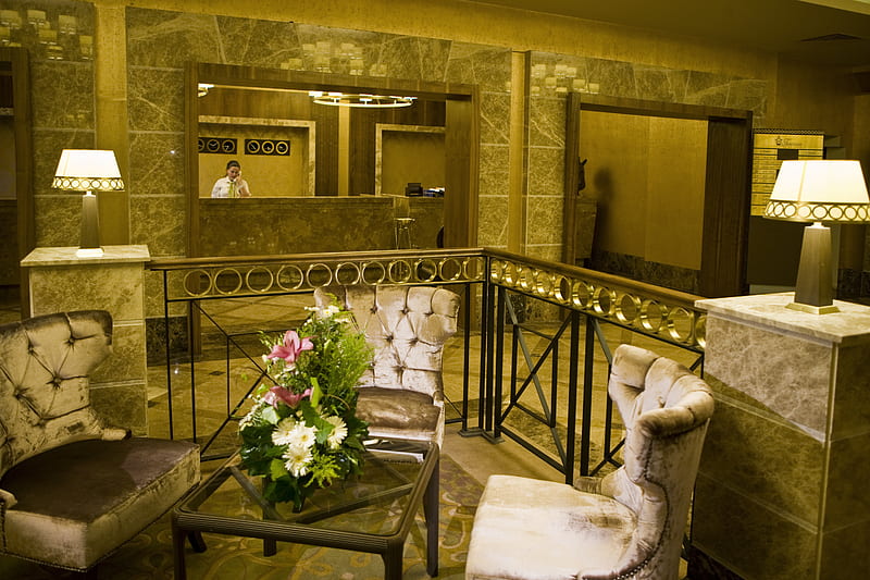 In the lobby, flower, hotel, waiting, reception, HD wallpaper