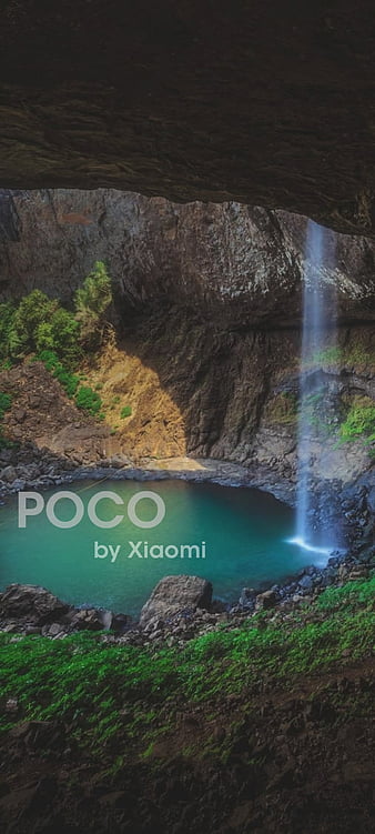 Poco , view, waterfall, xiaomi, HD phone wallpaper