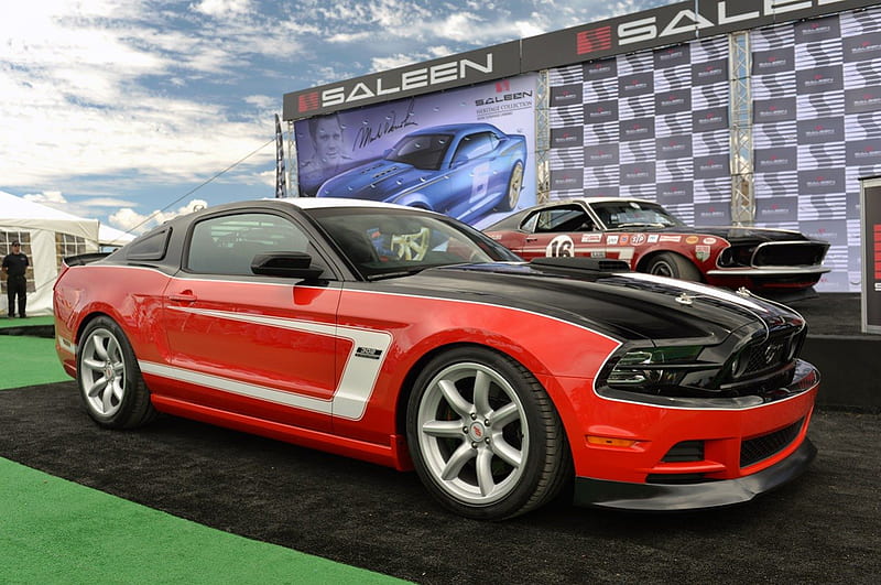 Saleen revives Heritage Collection with 2014 George Follmer Edition Mustang, Classic, Ford, Black, Red, 2014, HD wallpaper
