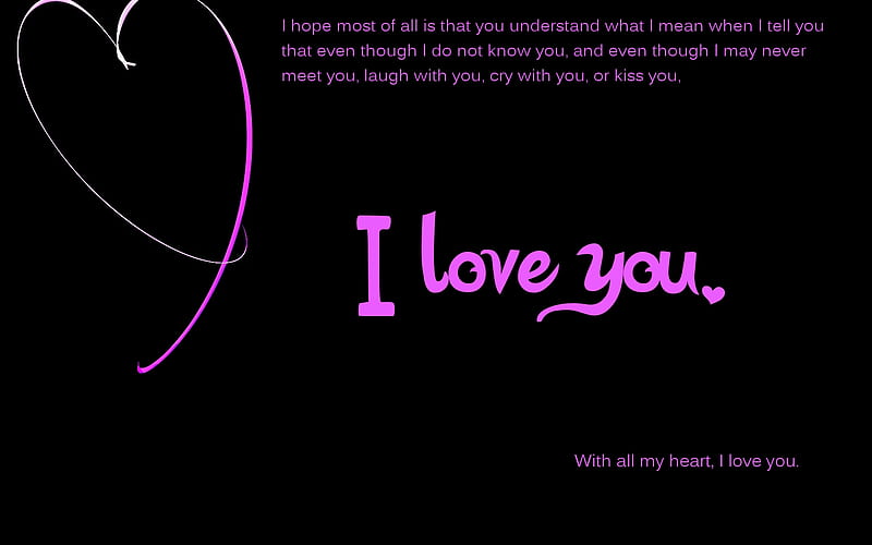 i love you, words, black, nice, cool, dark, love, heart, awesome, violet, HD wallpaper