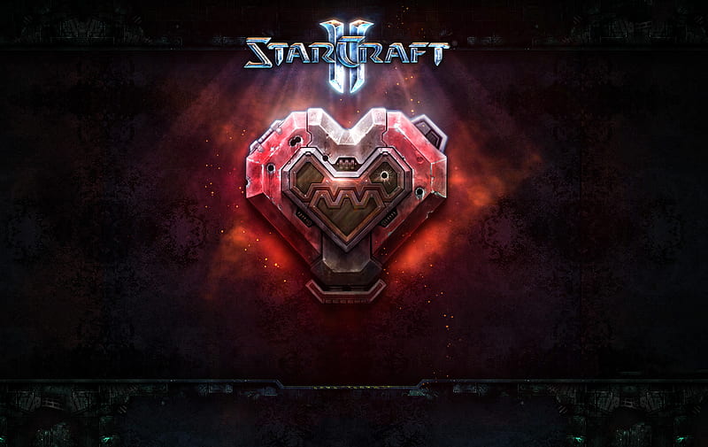 StarCraft Terran Heart, starcraft, terran, craft, heart, game, starcraft2, star, HD wallpaper