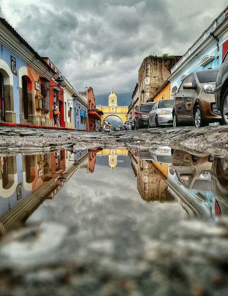 Calle del arco, arco, antigua, guatemala, vintage, colonial, aecl, HD phone wallpaper