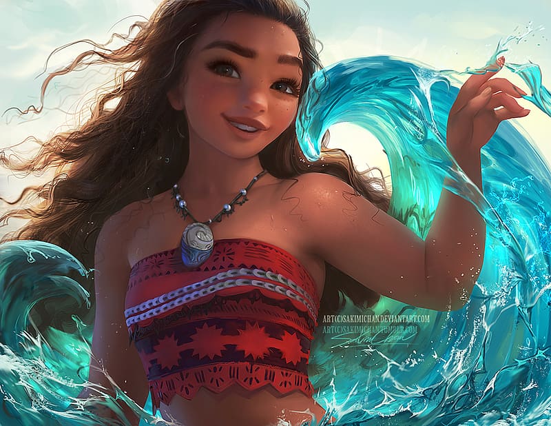 Wallpaper Moana, animated movie, girl, sail, art picture 1920x1080 Full HD  2K Picture, Image