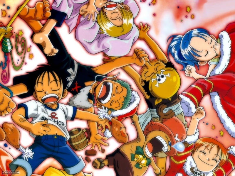Anime Christmas Party, christmas, anime, guys, party, girls, kids, HD wallpaper