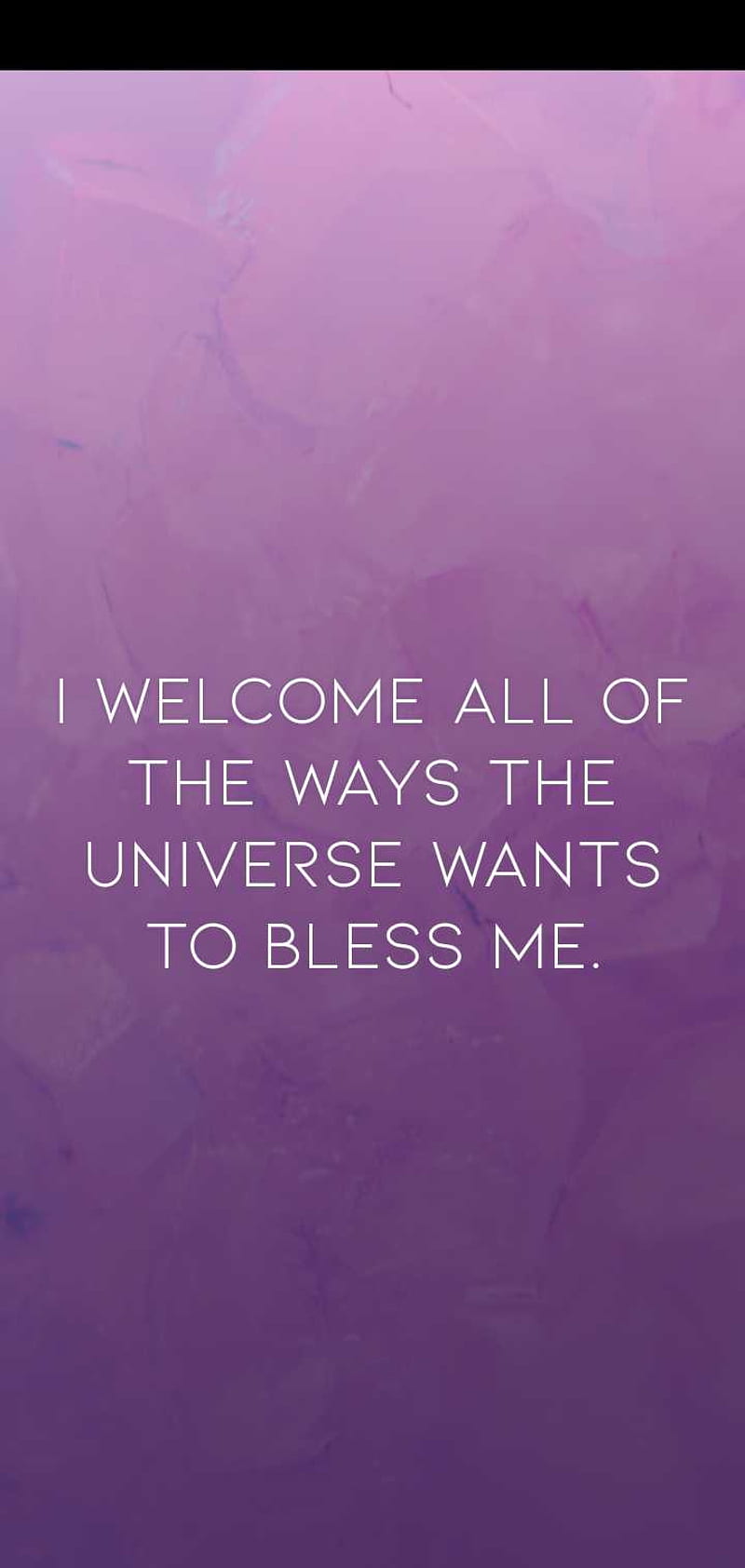 Blessing, bless, life, mauve, proverbs, purple, quotes, universe, welcome, HD phone wallpaper