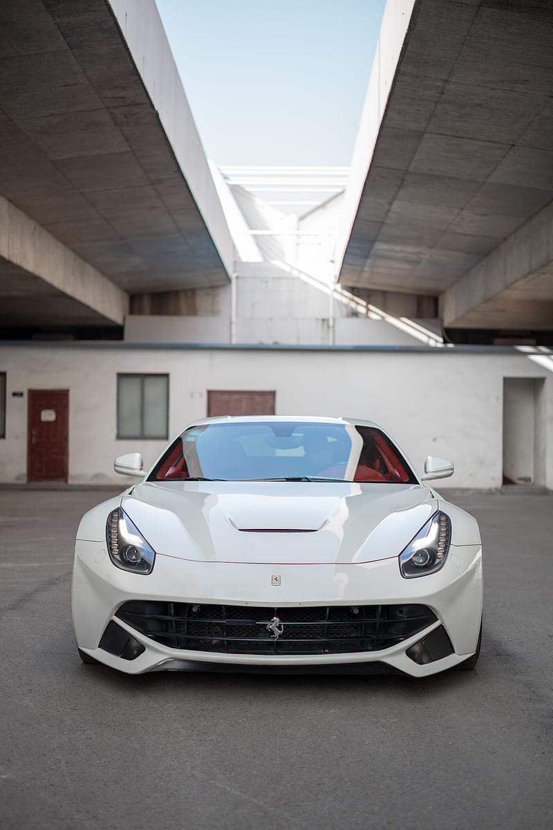 car, Ferrari, vehicle, white cars, HD phone wallpaper