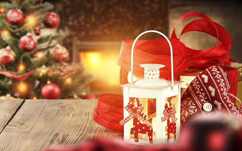 Christmas lantern, Tree, Lights, Holiday, Lantern, HD wallpaper | Peakpx