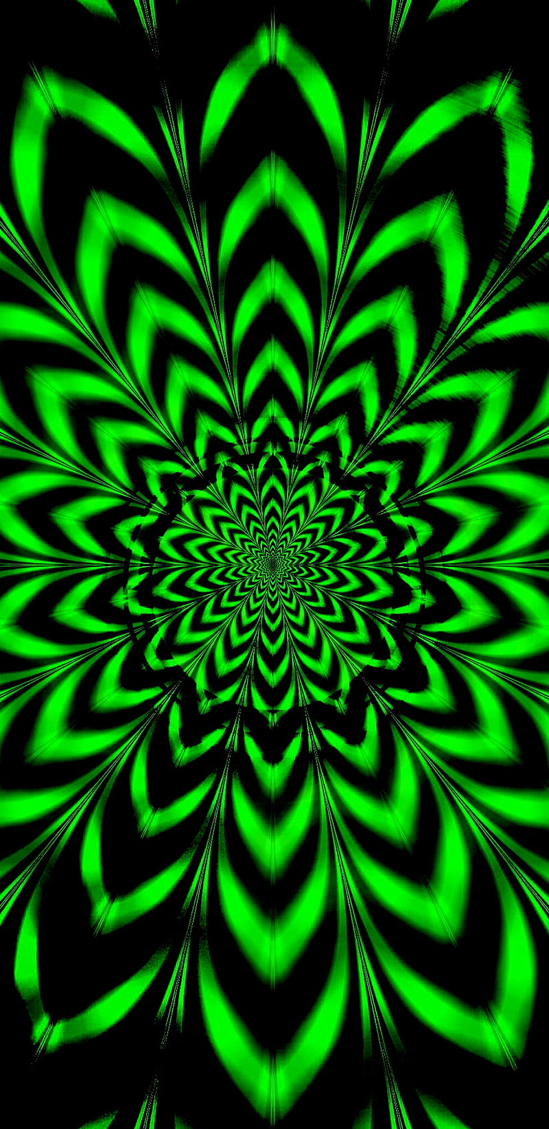 Green Illusion , abstract, black, illusions, HD phone wallpaper