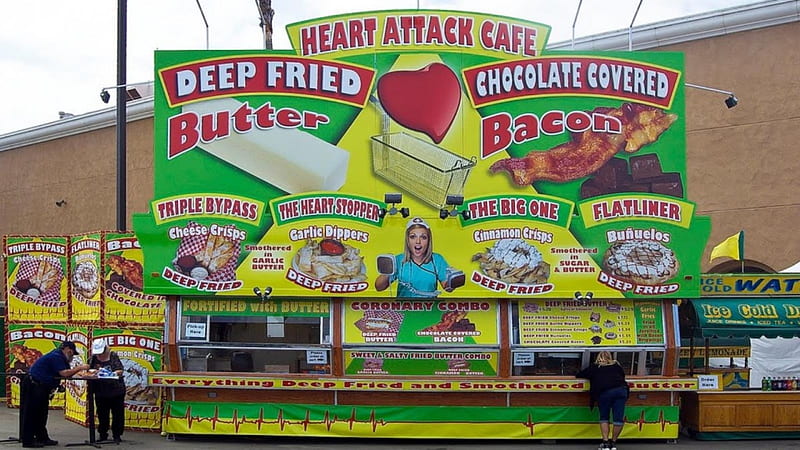 Heart Attack Cafe, county fair, tasty, calories, 1600x900, HD wallpaper