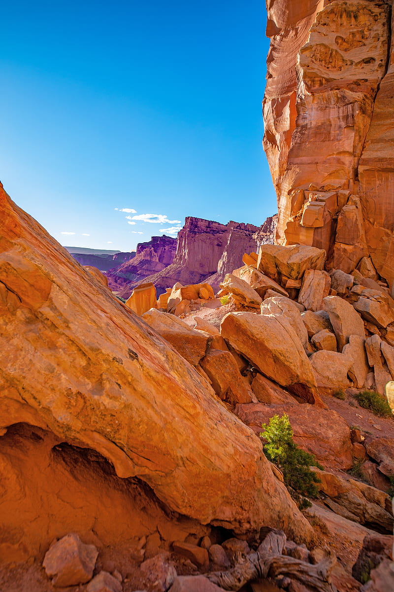 canyon, rocks, stones, stone, sky, HD phone wallpaper
