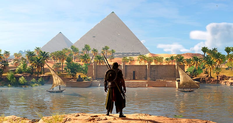 Assassin's Creed, Egypt, Pyramid, Video Game, Assassin's Creed Origins, Bayek Of Siwa, HD wallpaper