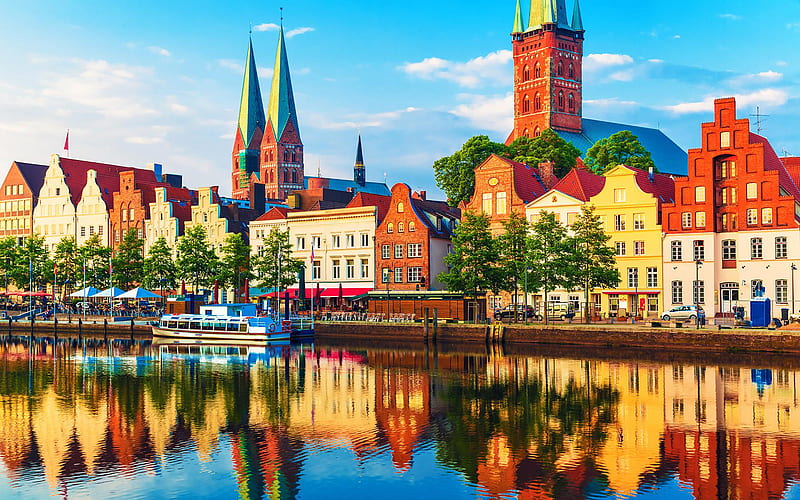 Cities, City, Germany, Lübeck, HD wallpaper