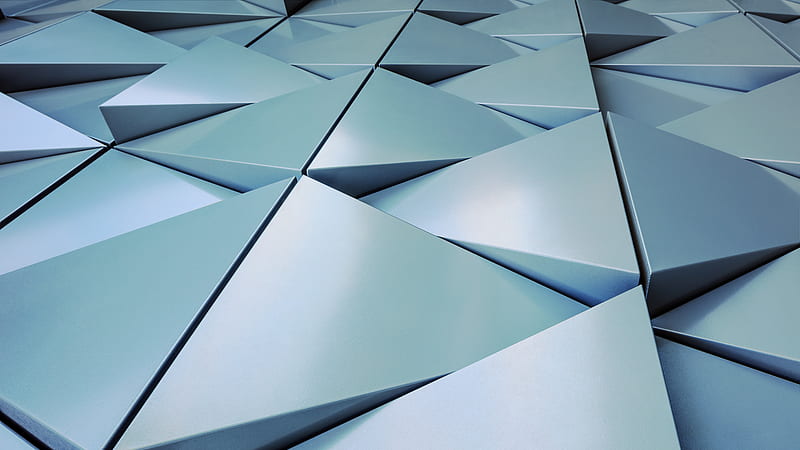 aluminium surface, triangles, folds, 3D, HD wallpaper