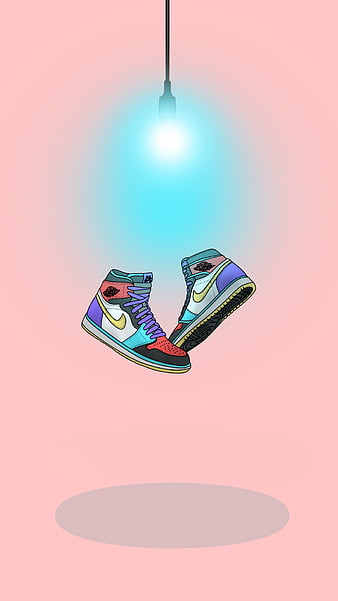 Air Jordan 1, cartoon, drawing, hypebeast, nike, shoes, HD phone wallpaper