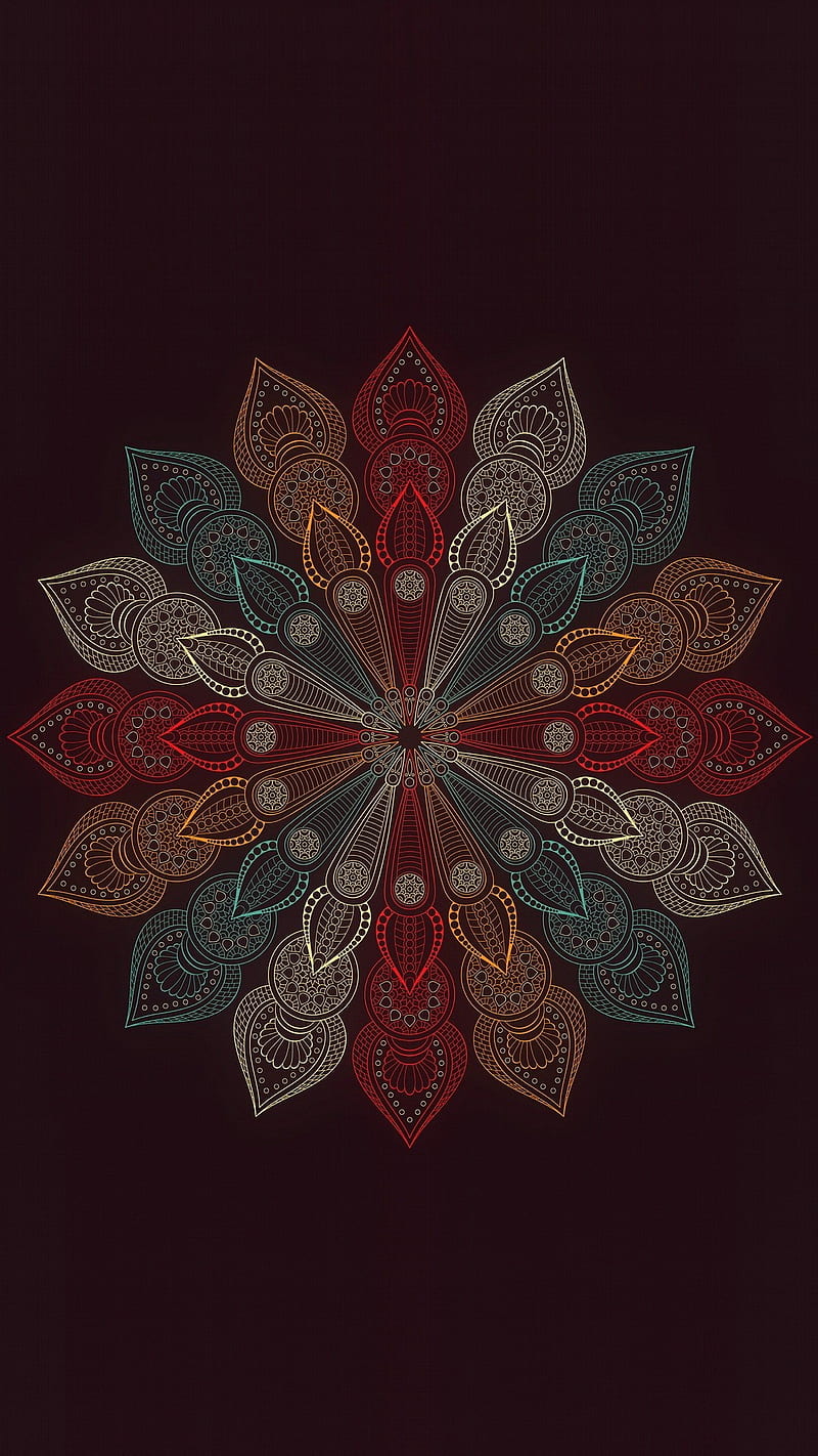 Mandala, brown, flowers, pattern, vector, HD phone wallpaper