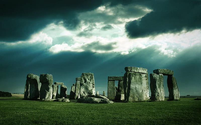 Stonehenge, unanswered, ancient, mysterious, sky, stones, architeture, magical, mythical, unknown, field, HD wallpaper