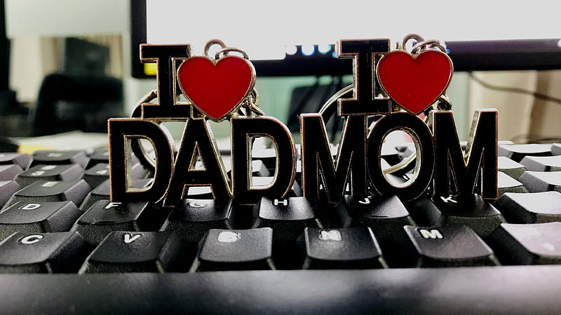 I Love Dad I Love Mom Letters On Keyboard Mom Dad, HD wallpaper
